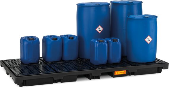 Záchytná vaňa z PE 270/8, pre sudy s chemikáliami, certifikovaná