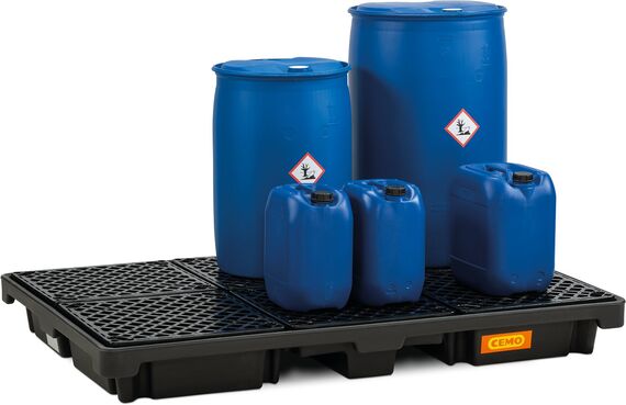 Záchytná vaňa z PE 220/6, pre sudy s chemikáliami, certifikovaná