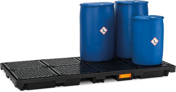 Záchytná vaňa z PE 270/8, pre sudy s chemikáliami, certifikovaná
