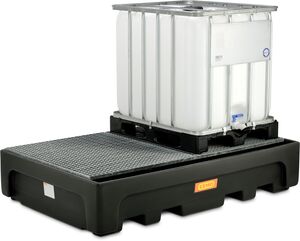 Záchytná vaňa PE pod 2 ks 1000L IBC s pozinkovaným roštom