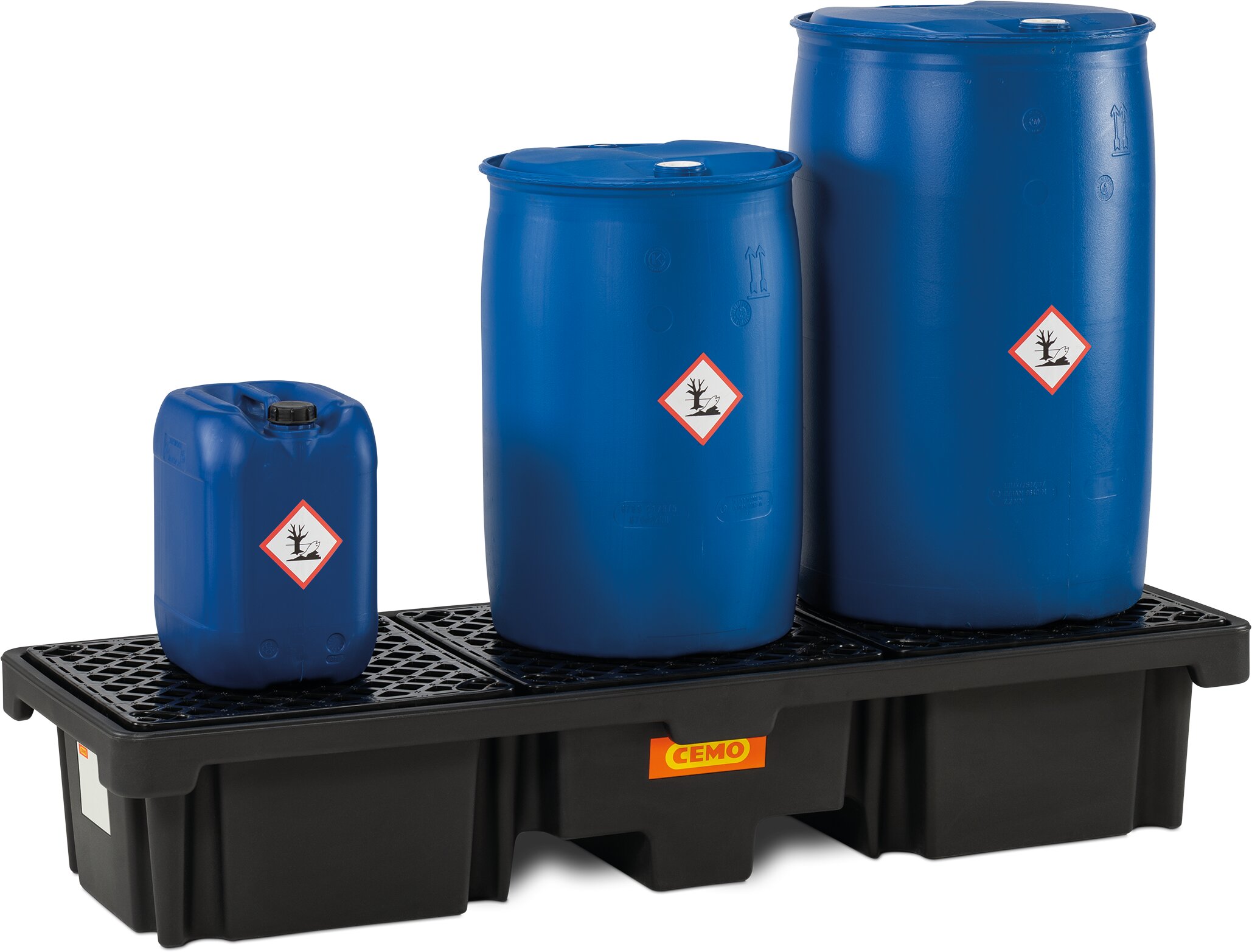 Záchytná vaňa z PE 220/3, pre sudy s chemikáliami, certifikovaná